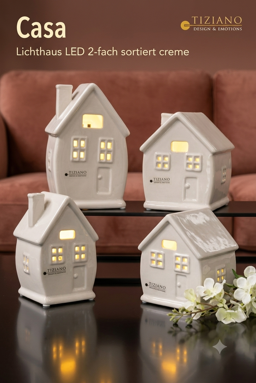 Tiziano Deko Haus Casa LED creme
