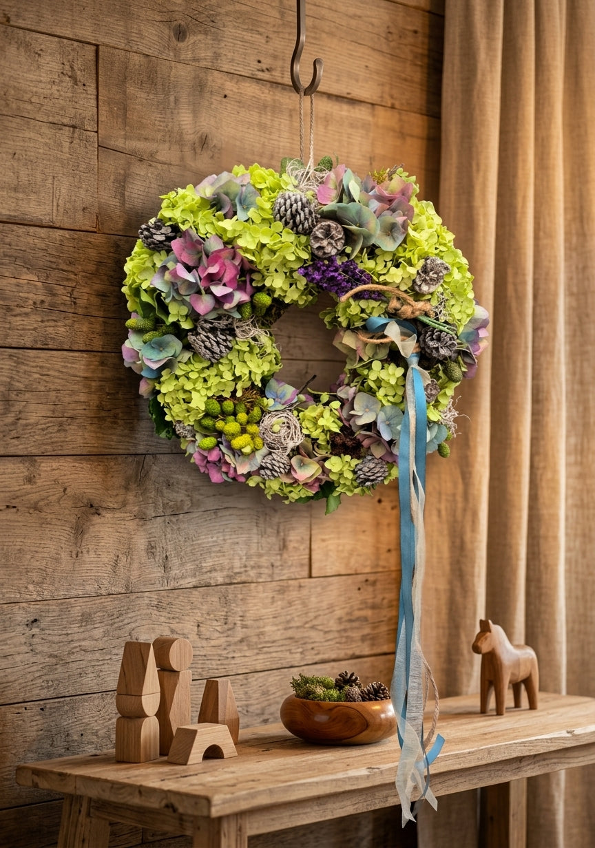 Kranz mit echten Blumen 36 cm Durchmesser