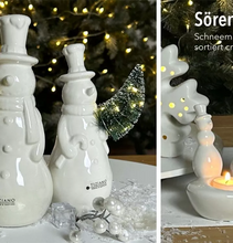 Laden Sie das Bild in den Galerie-Viewer, Tiziano Figur Schneemann Sören LED weiß-creme
