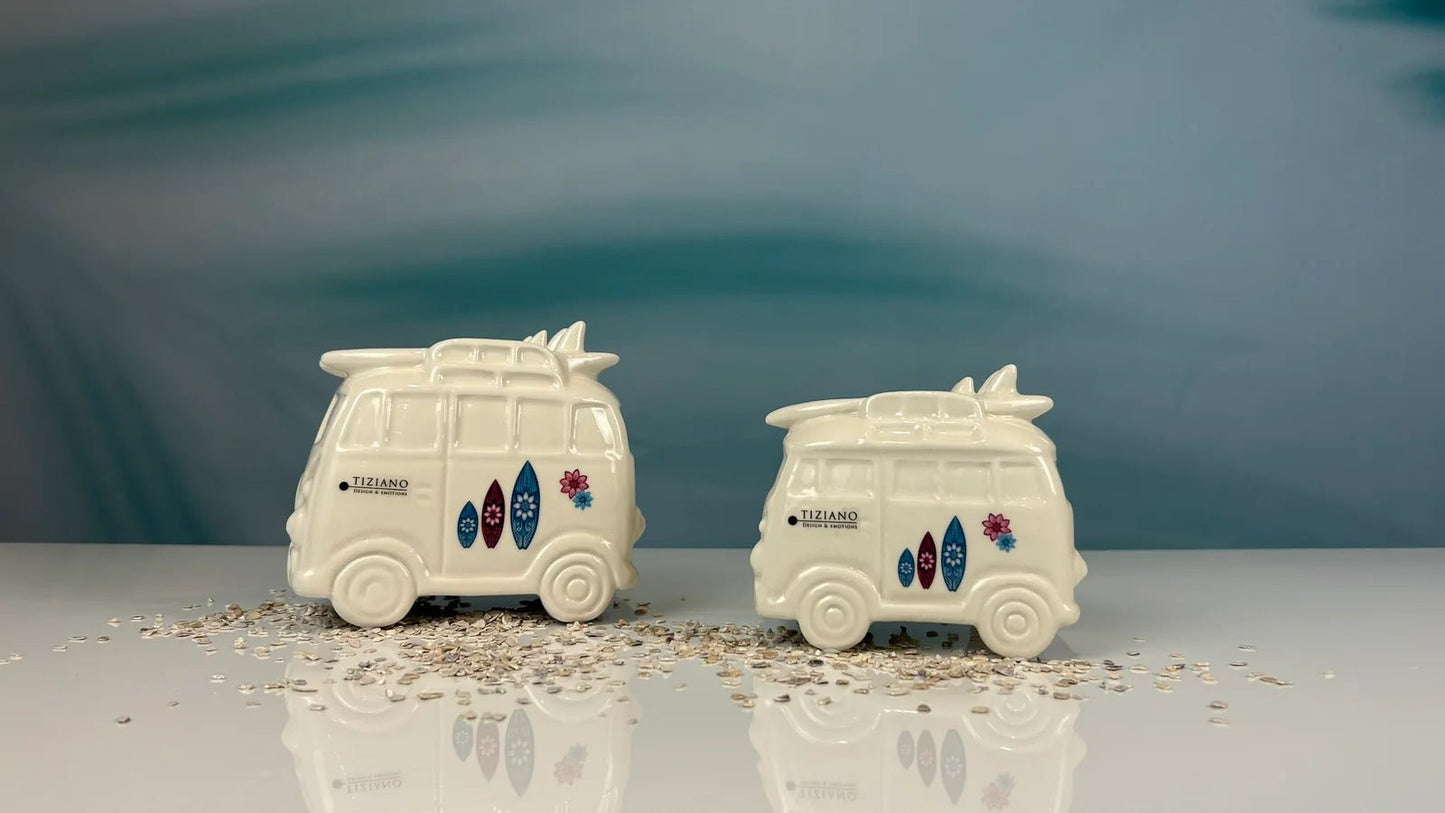 Tiziano Bus Forano mit Surfbrett creme - weiß und Decal - Lillyano