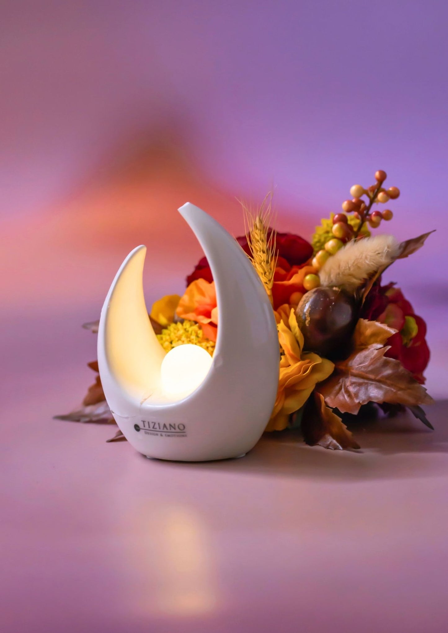 Tiziano Cecita mit Kugel LED creme - weiß led + Timer - Lillyano