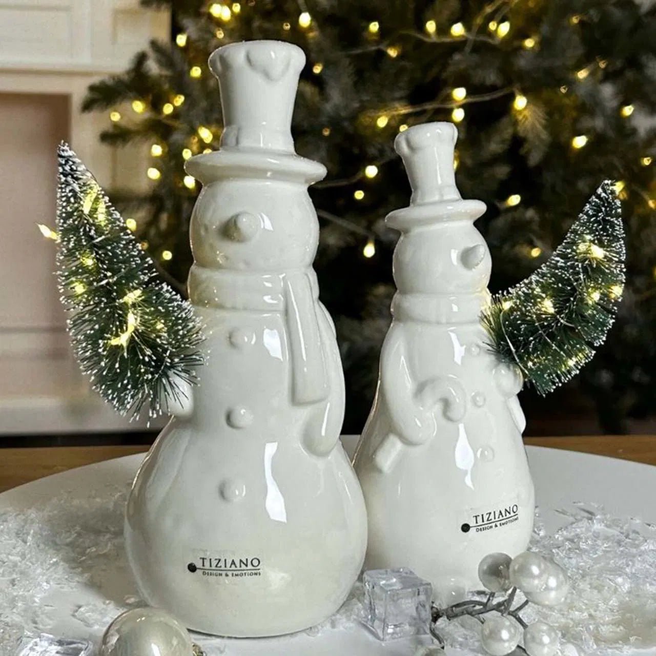 Tiziano Figur Schneemann Sören LED weiß - creme - Lillyano