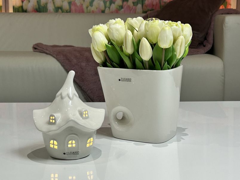 Tiziano Haus Bobelli LED weiß - creme mit Timer - Lillyano