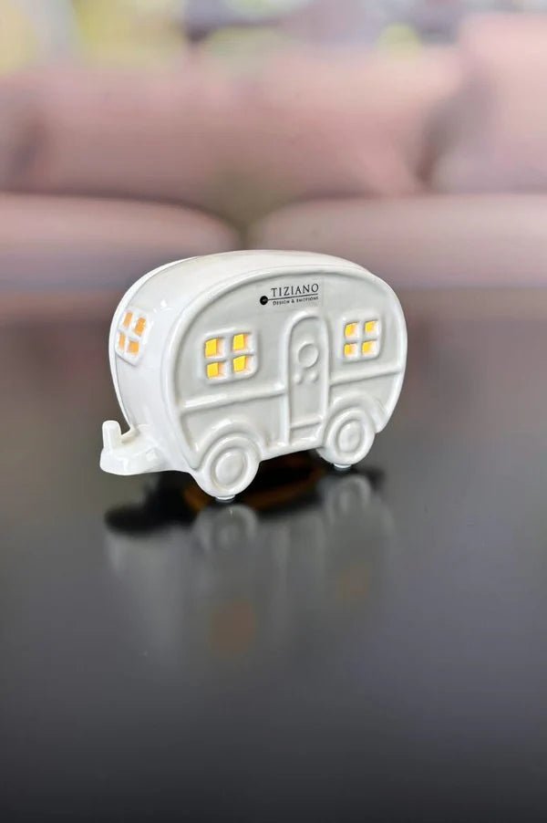 Tiziano Wohnwagen Casina LED und Timer 13 cm creme - Lillyano