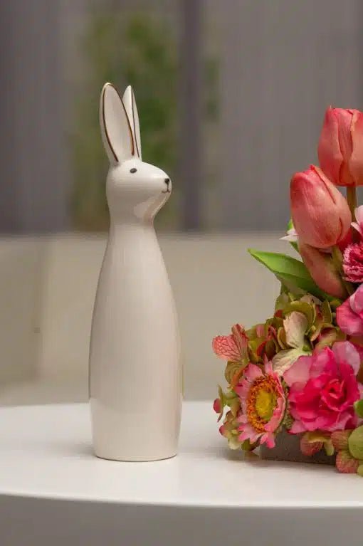 Tiziano Deko Hase Frederico weiß - creme mit bemaltem Gesicht - Lillyano