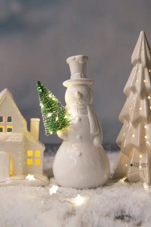 Tiziano Figur Schneemann Sören LED weiß - creme - Lillyano