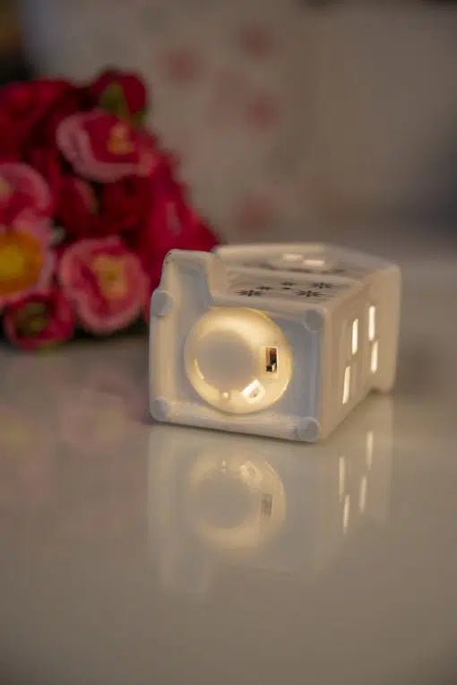 Tiziano Haus Caprera mit Blüten creme - weiß mit Led Beleuchtung - Lillyano
