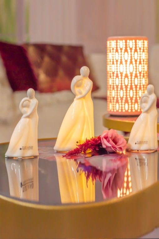 Tiziano Paar Vincenza Porzellan mit Led und Timer creme - Lillyano