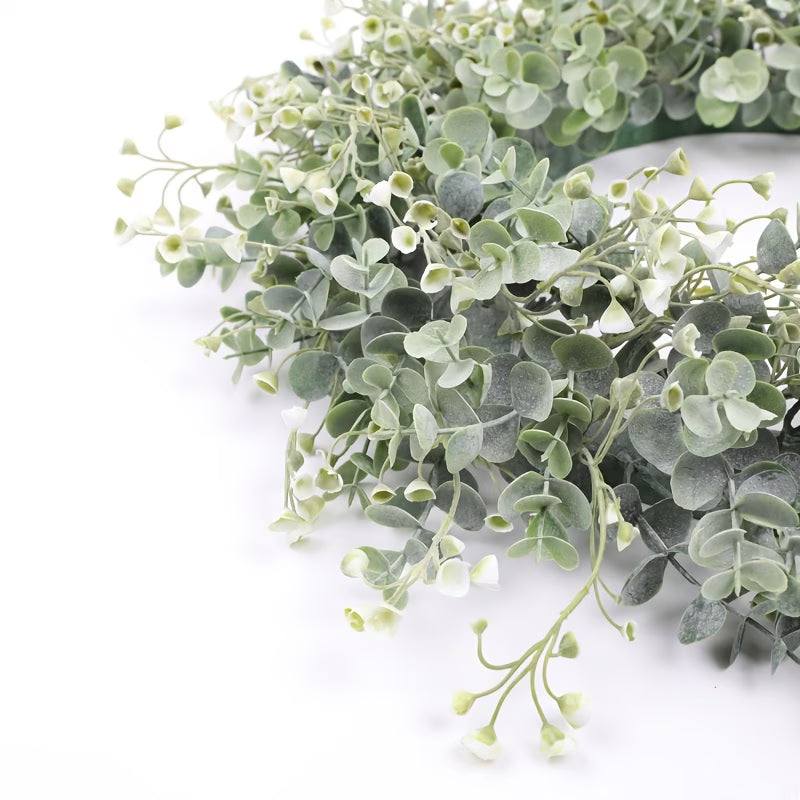 Künstlicher Eukalyptus-Blumenkranz aus Kunststoff für Frühling