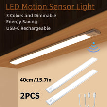 Laden Sie das Bild in den Galerie-Viewer, LED Unterbauleuchten, wiederaufladbare Bewegungsmelder-Lampe  40 cm
