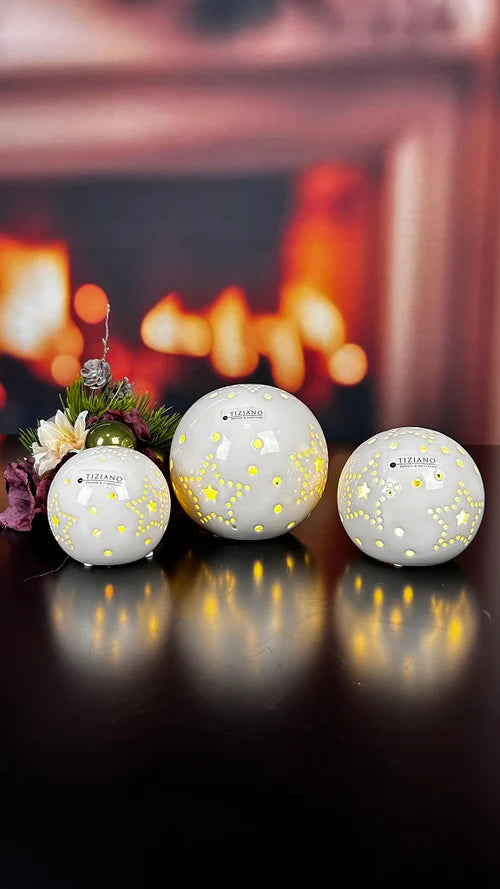 Tiziano Lichtkugel Tazzola LED weiß-creme Timer