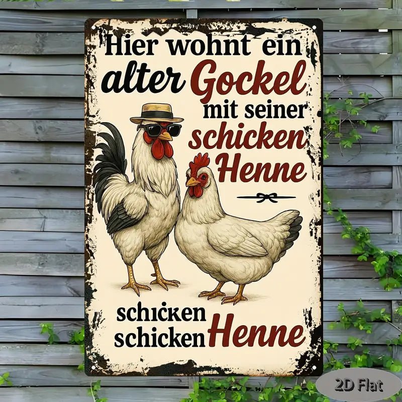 Blechschild Gockel - Lillyano