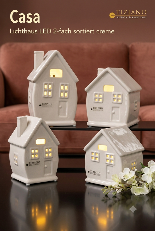 Tiziano Deko Haus Casa LED creme