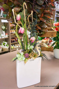 Tiziano Vase Crosia  schmal creme weiss