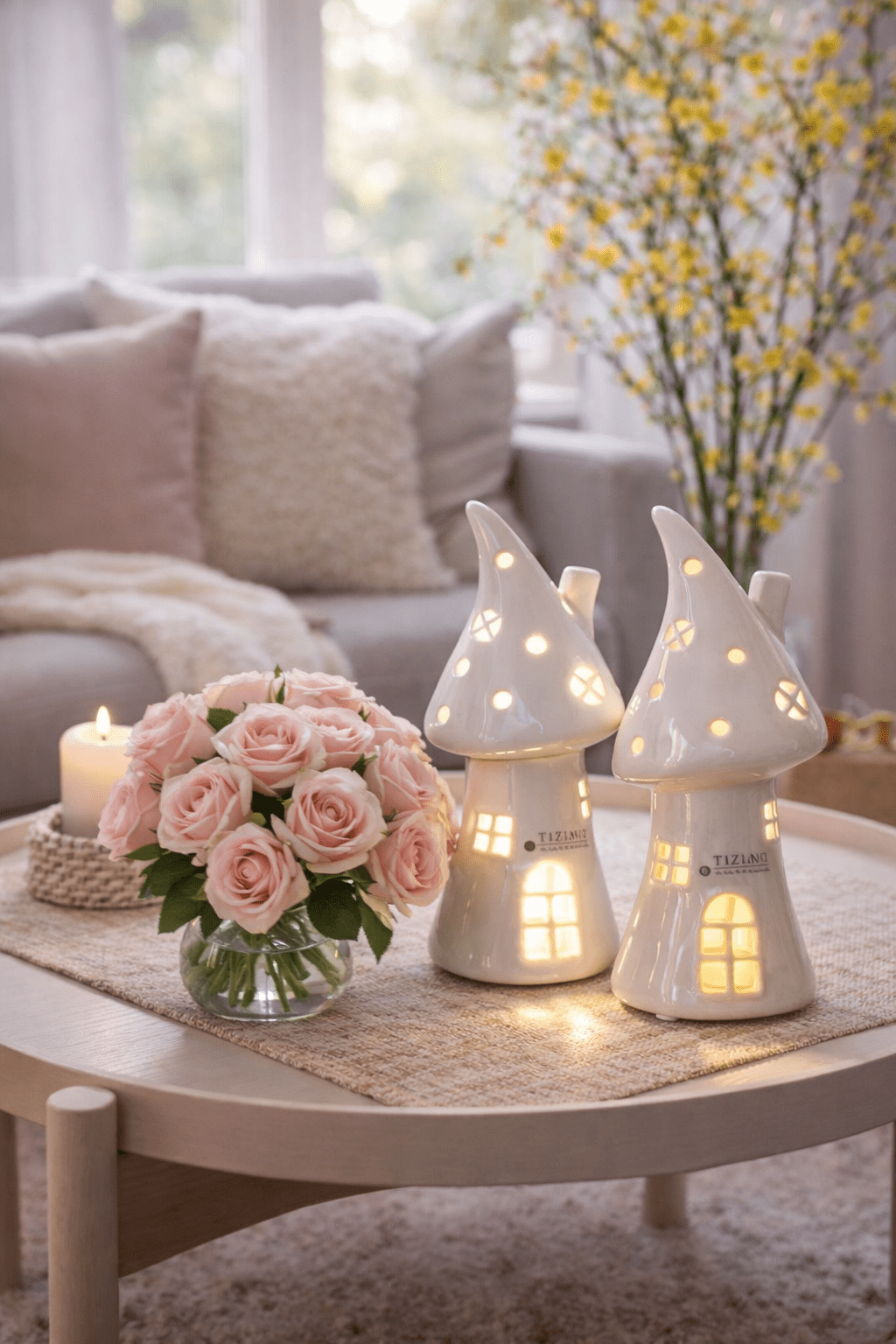 Fantasiehaus Assisi LED weiß - creme mit Timer - Lillyano