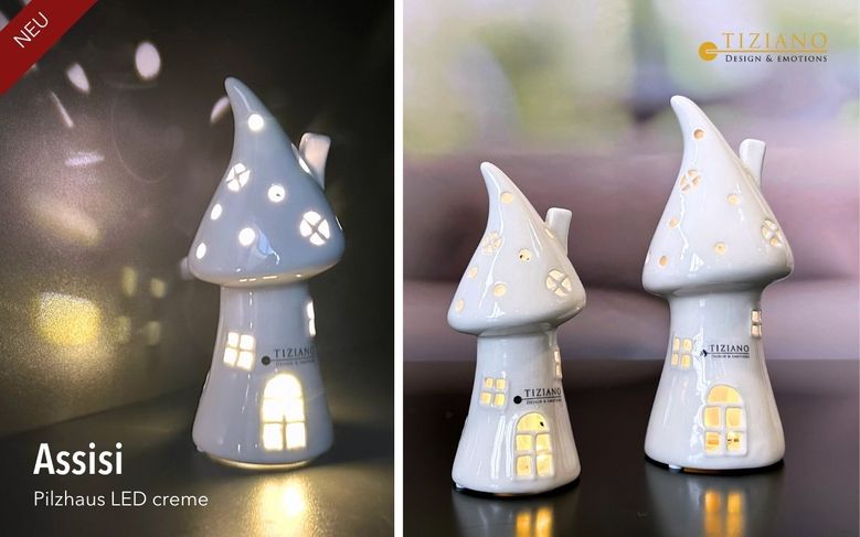 Fantasiehaus Assisi LED weiß - creme mit Timer - Lillyano