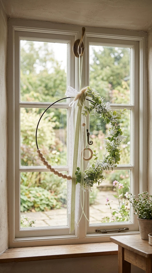 Hänger 30 cm künstliche Blüten – am Fenster