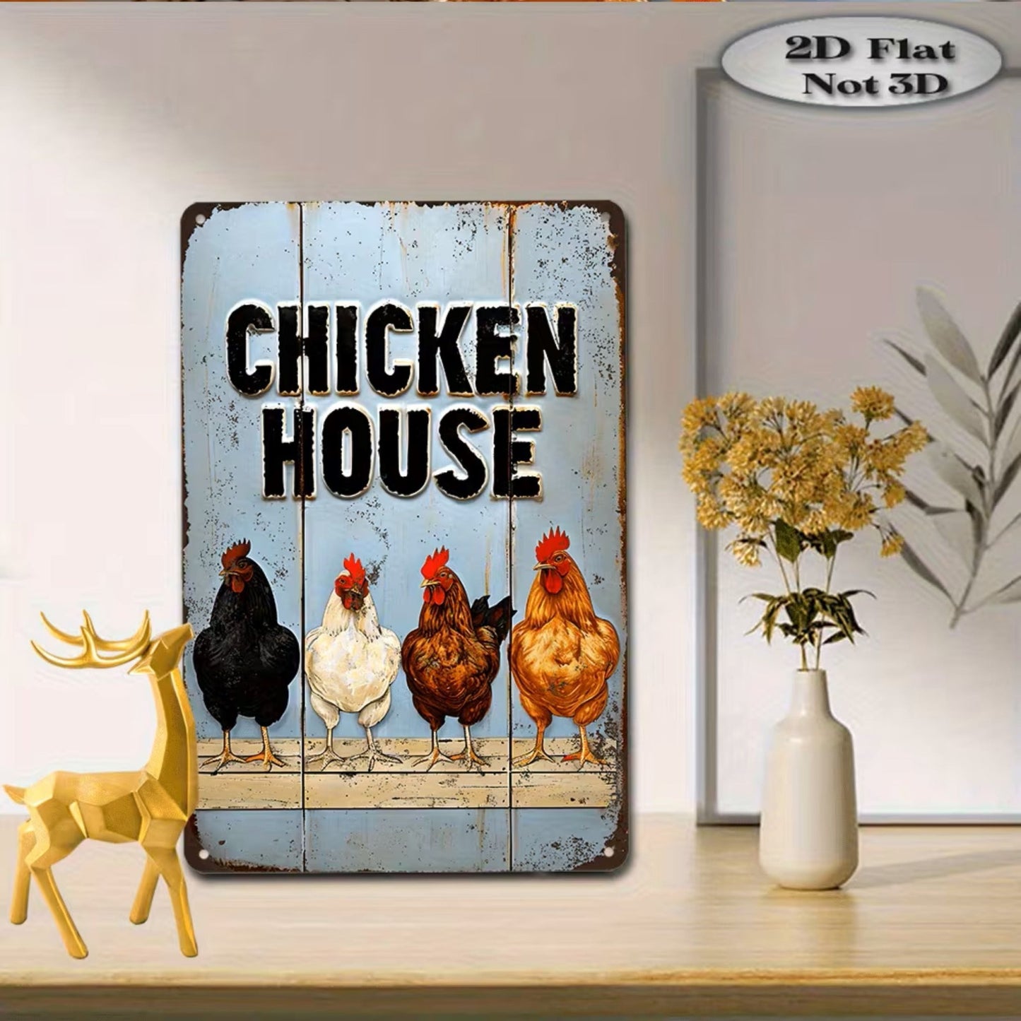 Holzschild Chicken House - Lillyano