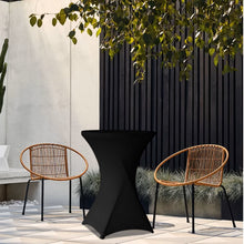 Laden Sie das Bild in den Galerie-Viewer, Elegante runde Tischhusse schwarz
