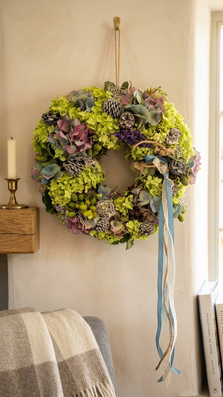 Kranz mit echten Blumen 36 cm Durchmesser