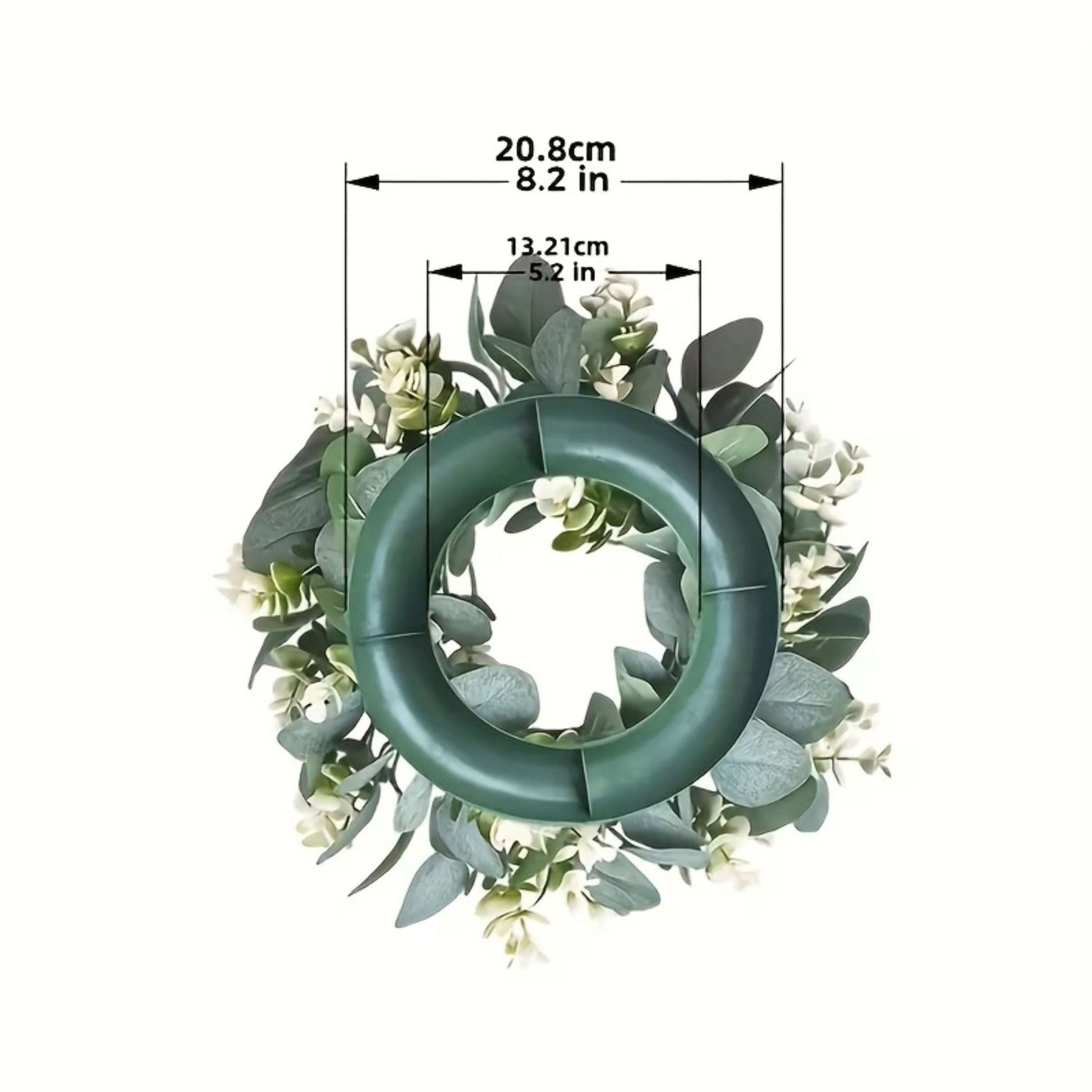 Künstlicher Eukalyptus - Kranz für die Tür - und Wanddekoration 21 cm - Lillyano