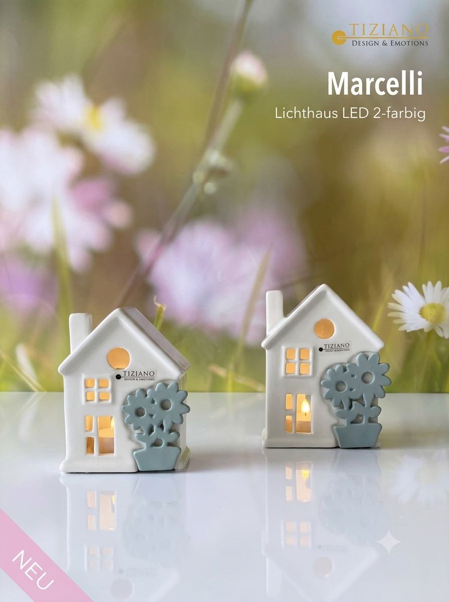 Tiziano Haus Marcelli LED mit Blume creme