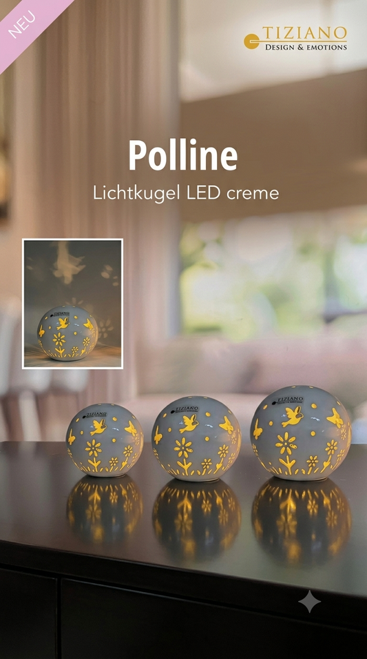 Tiziano Lichtkugel Polline LED creme