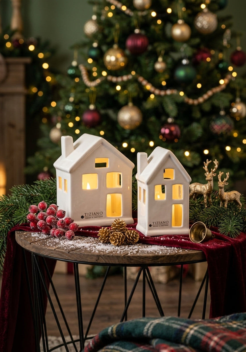 Tiziano Lichthaus Portofino LED 2. Wahl creme – Keramik-Lichthaus Weihnachten