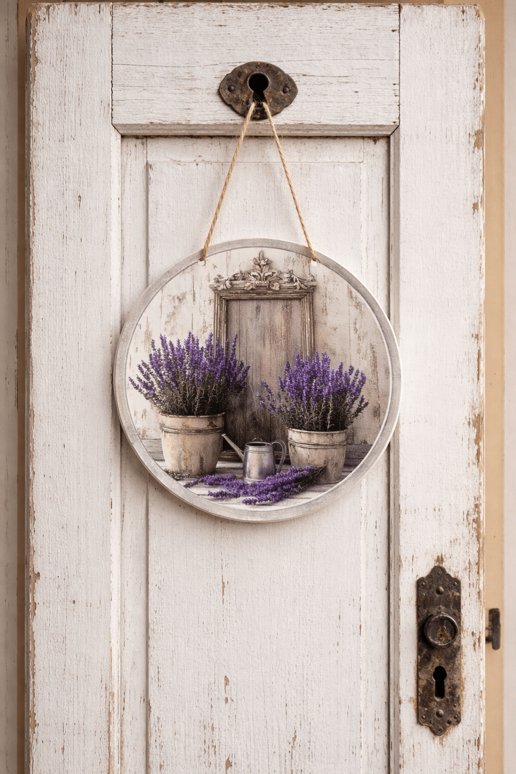 Schild Holz Lavendel rund 15x15 cm - Lillyano
