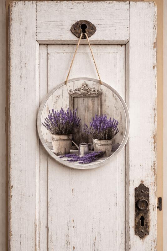 Schild Holz Lavendel rund 15x15 cm - Lillyano