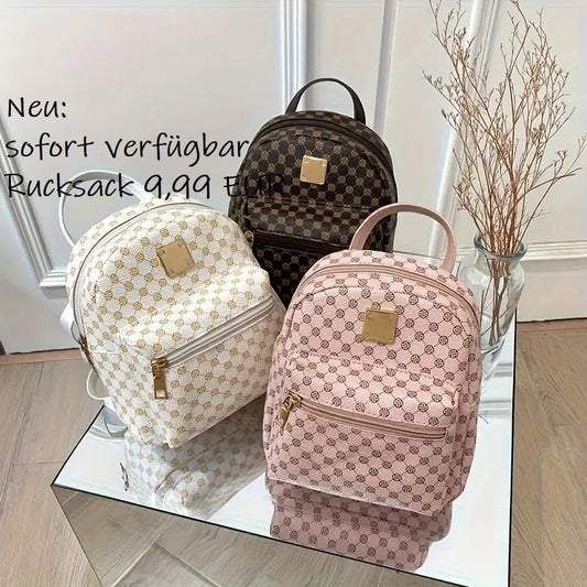 Stilvoller Punkte - Rucksack für Frauen mit Verstellbarem Gurt, Leichte Schultertasche mit Reißverschluss - Lillyano