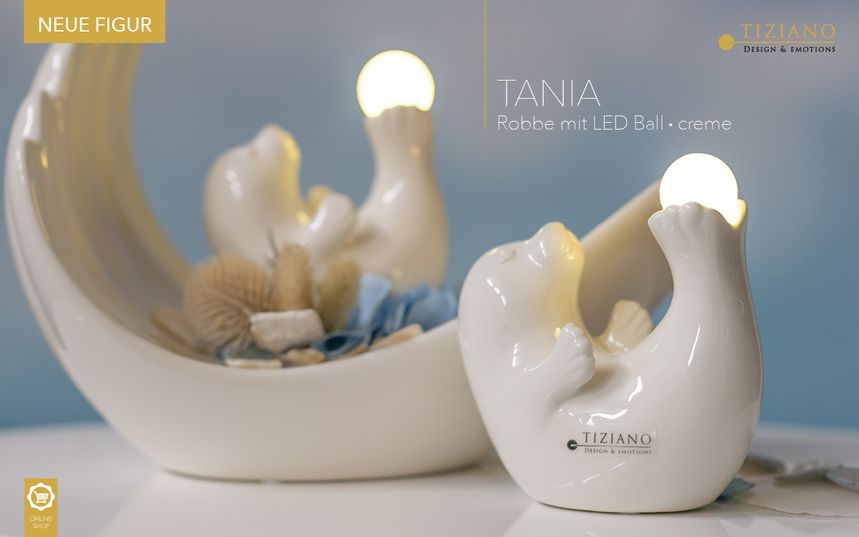 Tiziano Robbe Tania mit Kugel LED weiß-creme