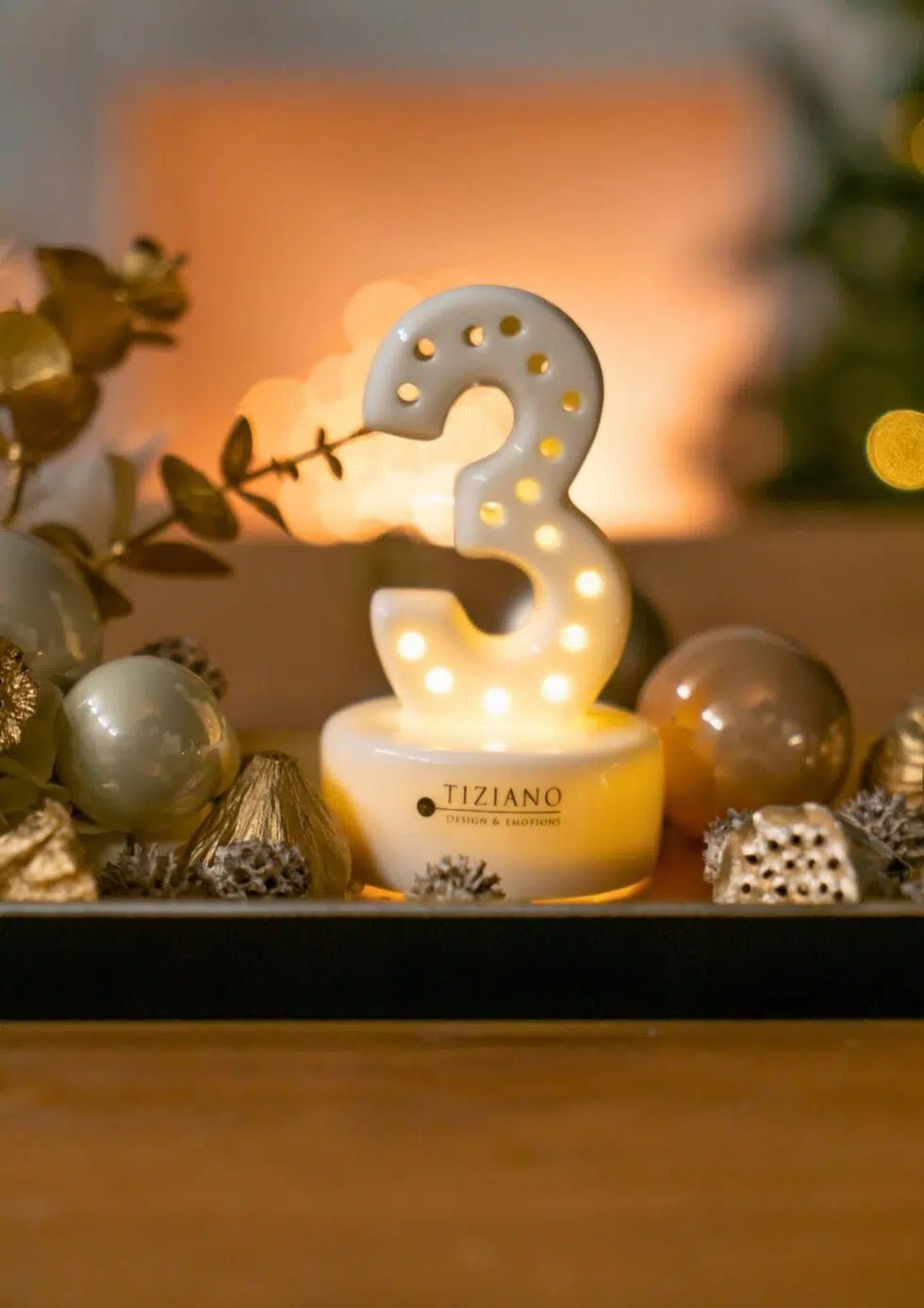 Tiziano Adventszahlen 4er Set Tischlicht Avento LED 1 - 4 creme - weiß Timer - Lillyano