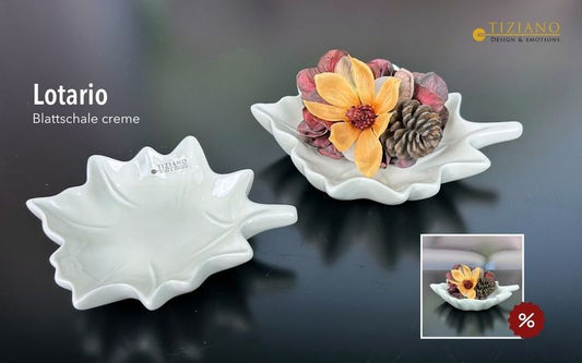 Tiziano Blattschale Lotario creme Neu - Lillyano