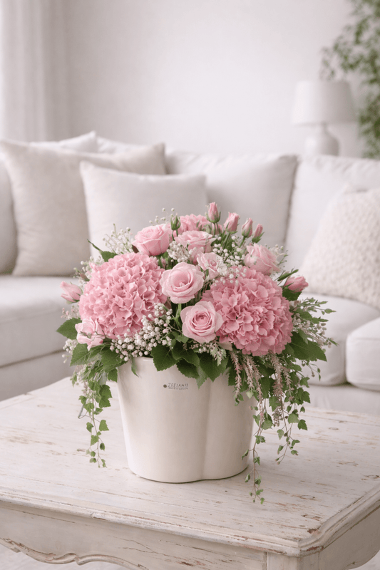 Tiziano Blumentopf Armonia weiß creme Orchideenkübel - Lillyano