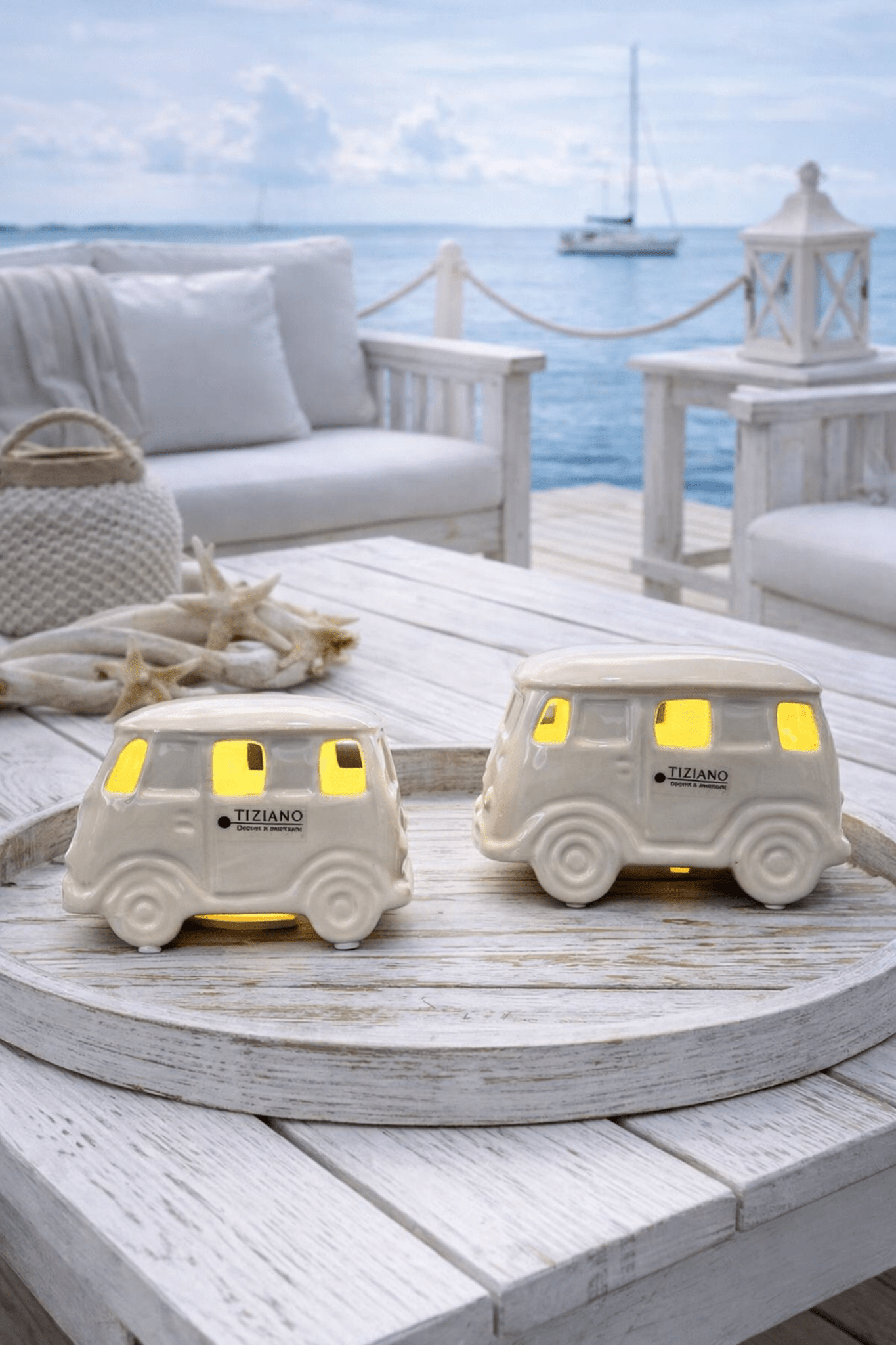 Tiziano Bus Caso LED creme - weiß led und timer - Lillyano