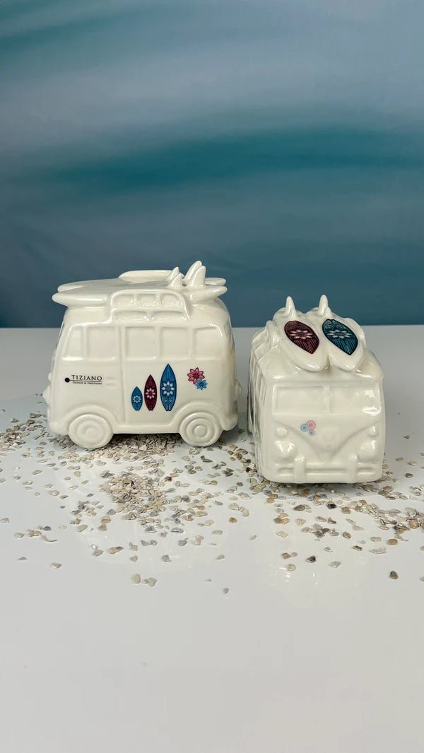 Tiziano Bus Forano mit Surfbrett creme - weiß und Decal - Lillyano