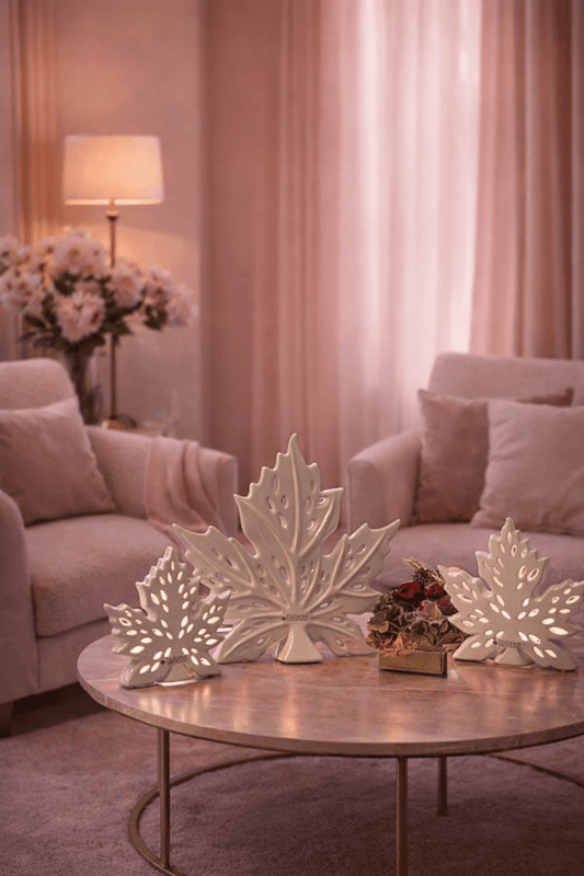 Tiziano Deko Blatt Vicaria creme – weiß - Lillyano