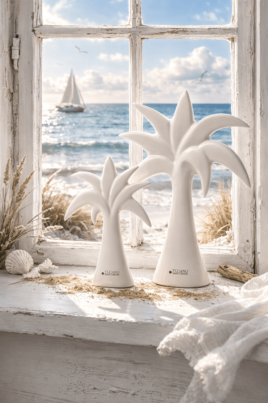 Tiziano Deko Palme Guano weiß - creme - Lillyano