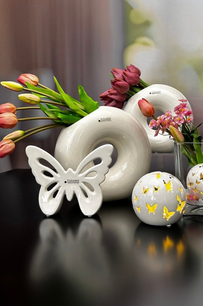 Tiziano Deko Schmetterling Zelda creme - weiß - Lillyano