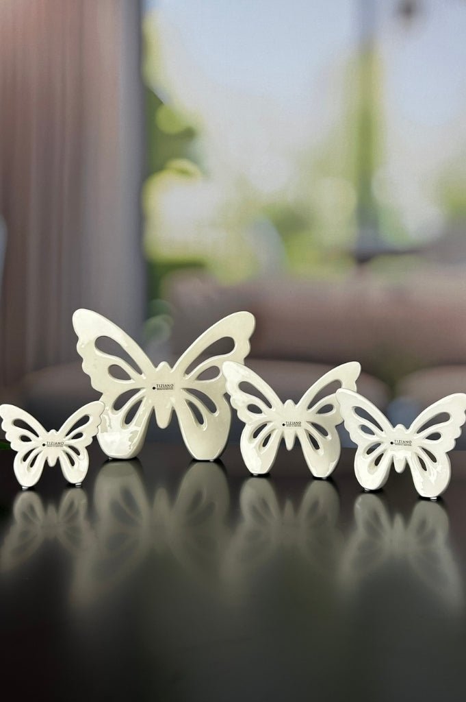 Tiziano Deko Schmetterling Zelda creme - weiß - Lillyano