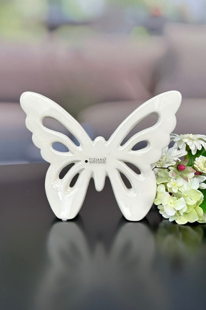 Tiziano Deko Schmetterling Zelda creme - weiß - Lillyano