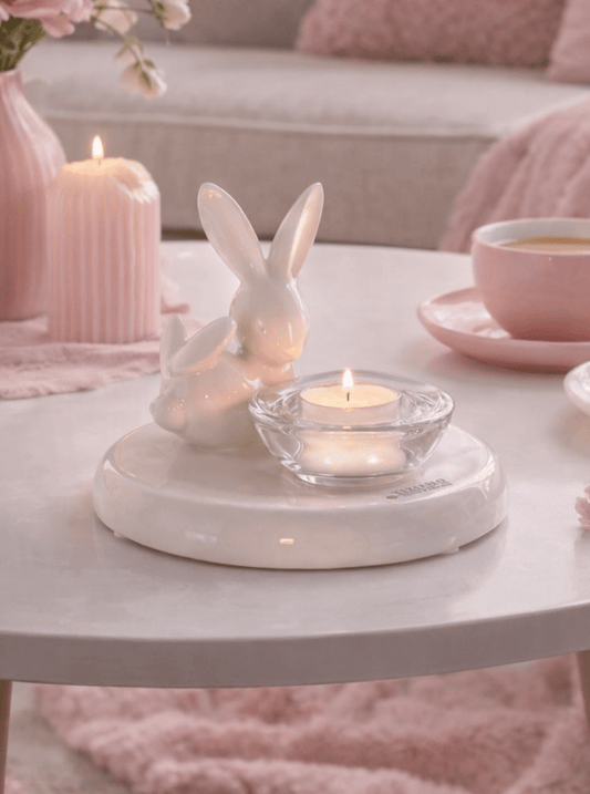 Tiziano Dekolicht Hase Fabrio 14cm liegend creme - weiß Neu - Lillyano