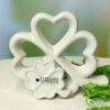 Tiziano Doppelglücksblatt Tartano creme - weiß - Lillyano
