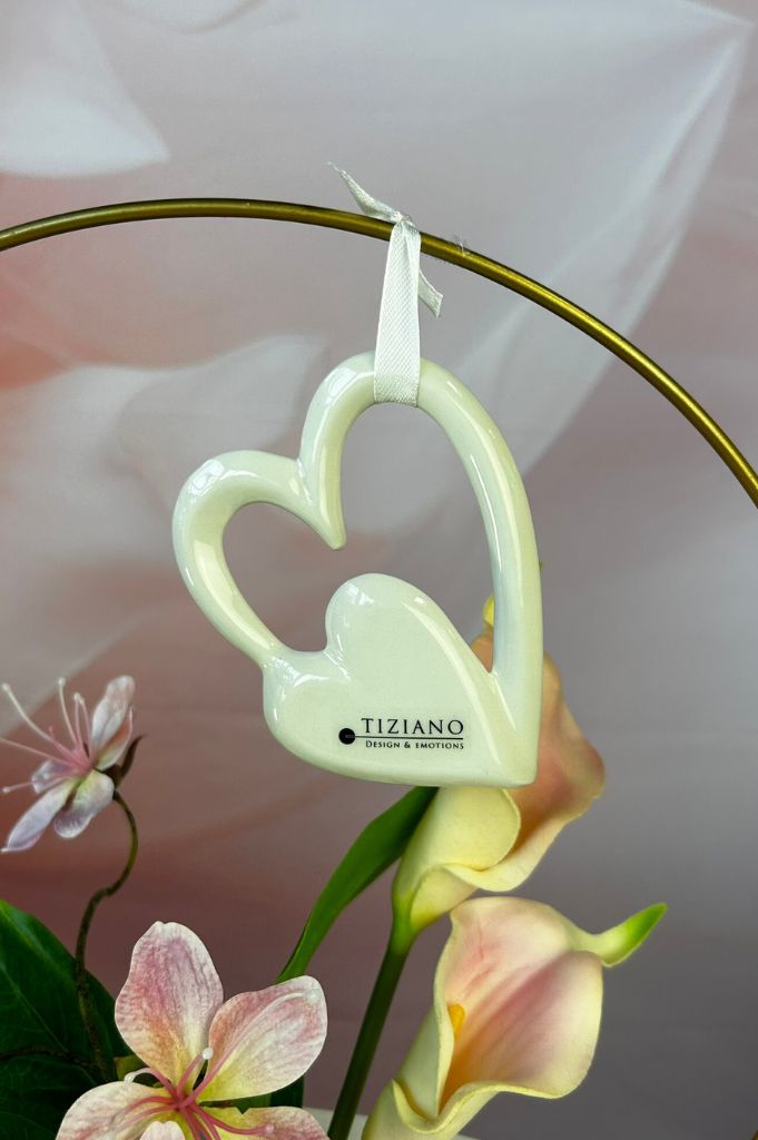 Tiziano Doppelhänger Herz Trivio creme - weiß - Lillyano
