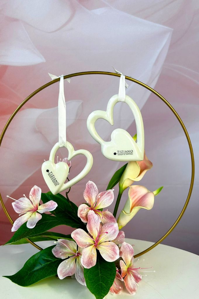 Tiziano Doppelhänger Herz Trivio creme - weiß - Lillyano
