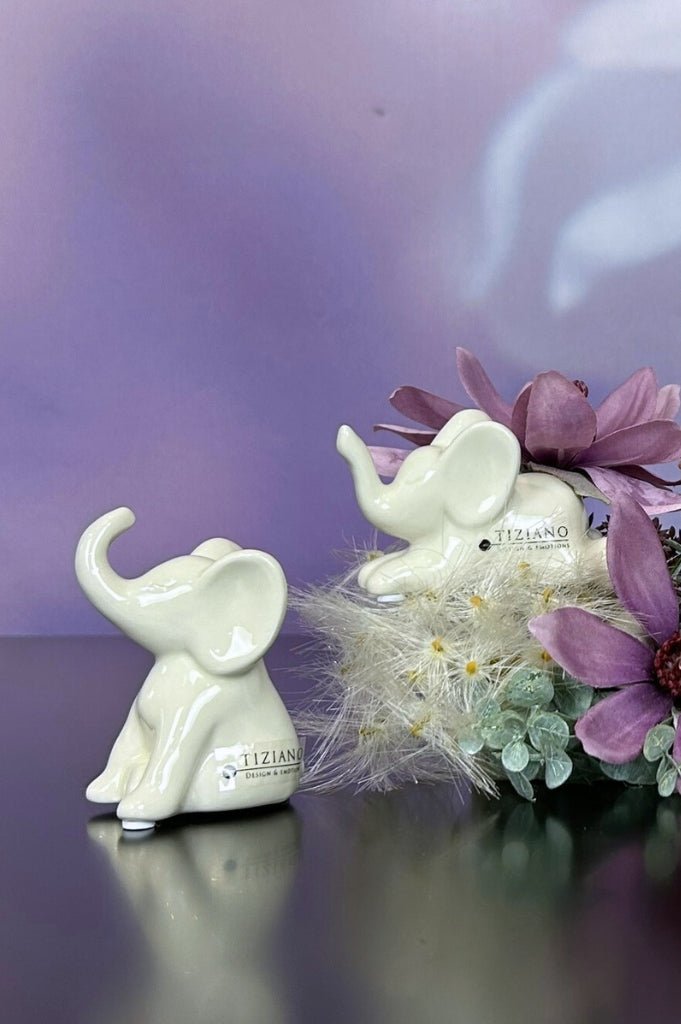 Tiziano Elefant Leon sitzend creme - weiß - Lillyano