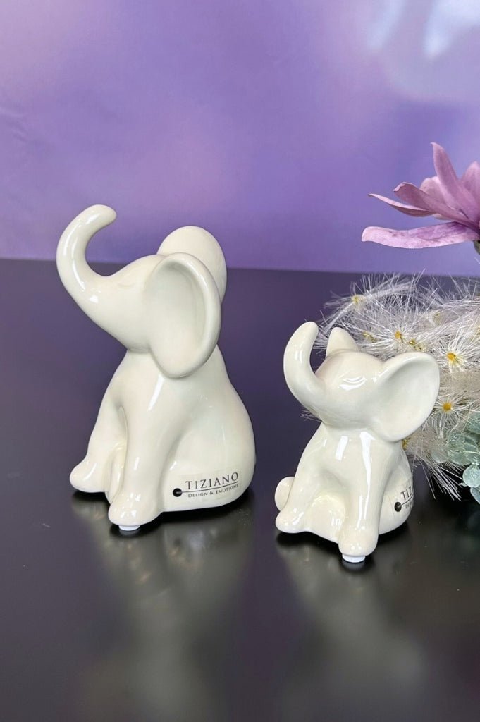Tiziano Elefant Leon sitzend creme - weiß - Lillyano