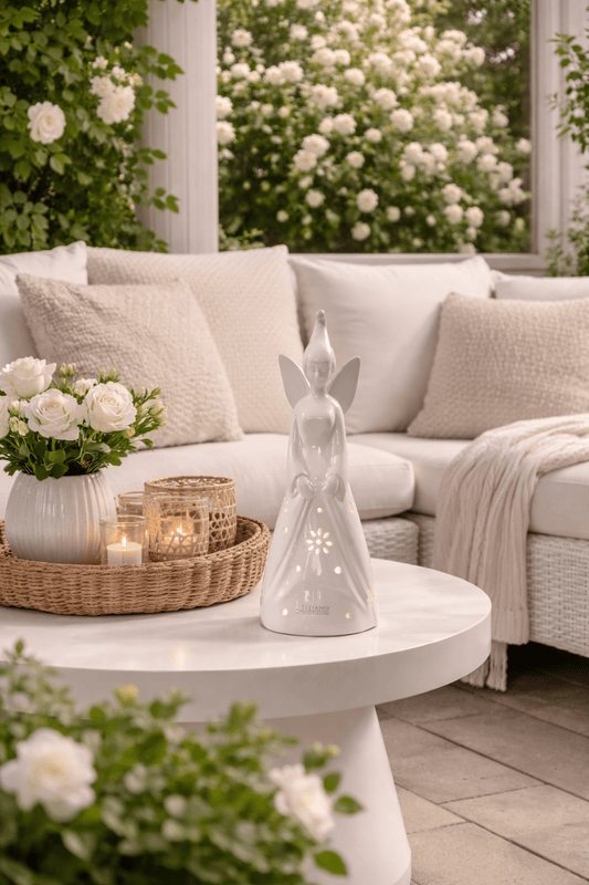 Tiziano Fee Estrella Tadino weiß - creme XL mit led und Timer - Lillyano