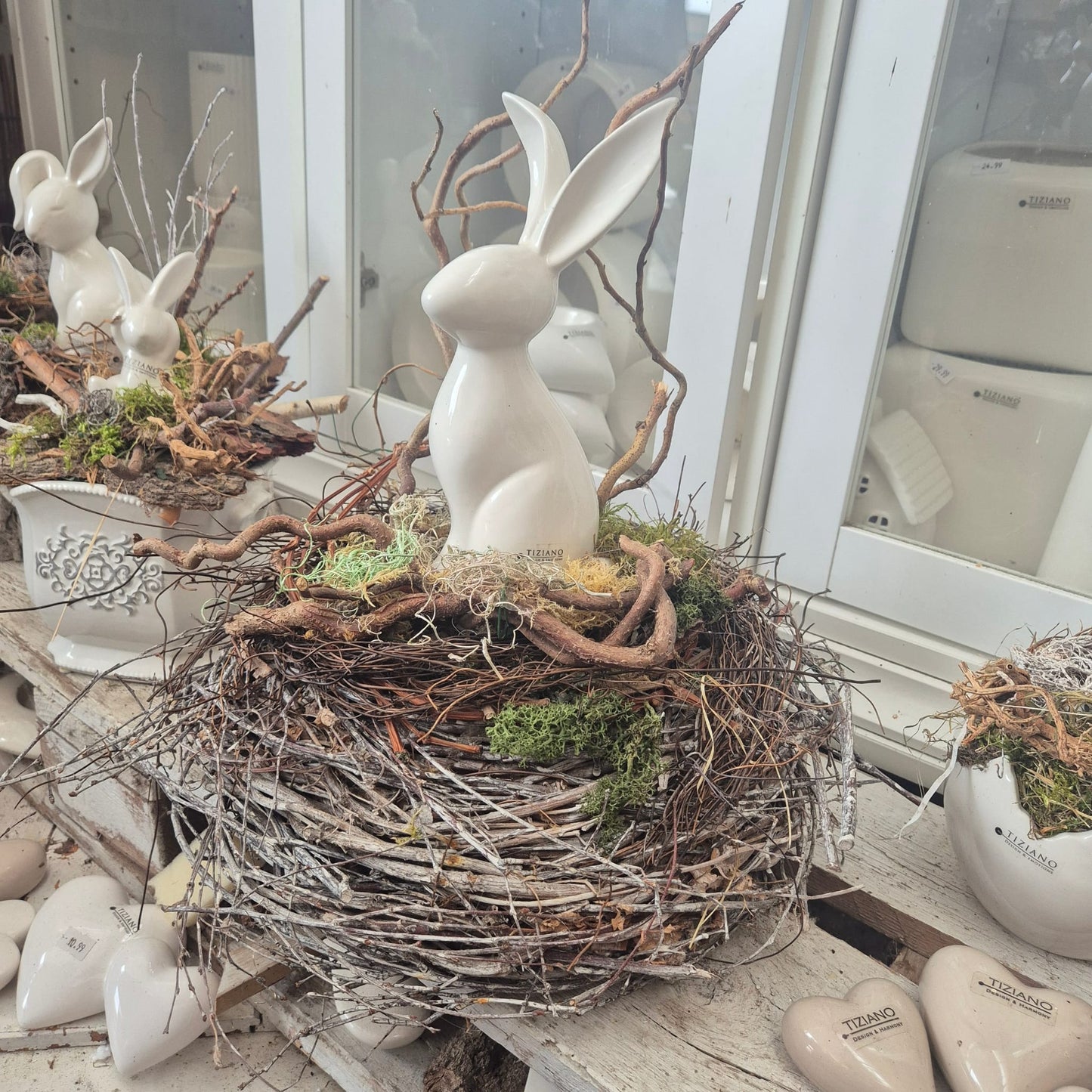 Tiziano Gesteck Hase auf Kranz gross - Lillyano